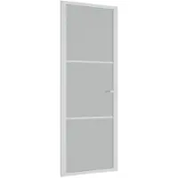 vidaXL Innentür 76x201,5 cm Weiß Mattglas und Aluminium