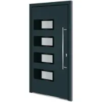 vidaXL Haustür Anthrazit 110x210 cm Aluminium und PVC