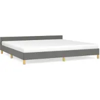 vidaXL Bettgestell ohne Matratze Dunkelgrau 200x200 cm Stoff