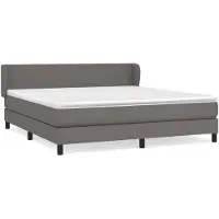 vidaXL Boxspringbett mit Matratze Grau 160x200 cm Kunstleder