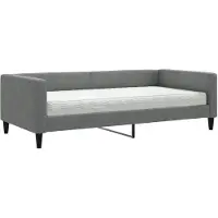 vidaXL Tagesbett mit Matratze Dunkelgrau 100x200 cm Stoff