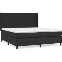 vidaXL Boxspringbett mit Matratze Schwarz 160x200 cm Kunstleder