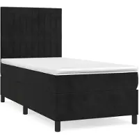 vidaXL Boxspringbett mit Matratze Schwarz 90x190 cm Samt