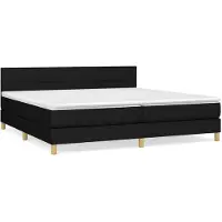 vidaXL Boxspringbett mit Matratze Schwarz 200x200 cm Stoff