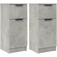 vidaXL Sideboards 2 Stk. Betongrau 30x30x70 cm Holzwerkstoff