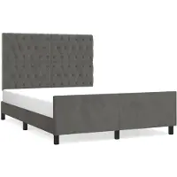 vidaXL Bettgestell ohne Matratze Dunkelgrau 140x190 cm Samt