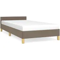 vidaXL Bettgestell mit Kopfteil ohne Matratze Taupe 80x200 cm Stoff