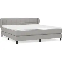 vidaXL Boxspringbett mit Matratze Hellgrau 160x200 cm Stoff