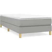 vidaXL Boxspringbett mit Matratze Hellgrau 90x200 cm Stoff