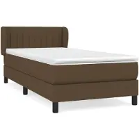 vidaXL Boxspringbett mit Matratze Dunkelbraun 100x200 cm Stoff