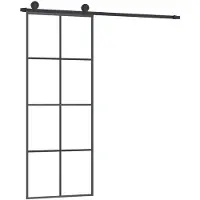vidaXL Schiebetür mit Beschlag 76x205 cm ESG-Glas & Aluminium