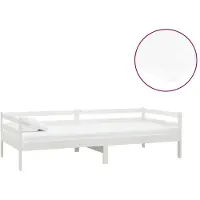 vidaXL Tagesbett mit Matratze 90x200 cm Weiß Kiefer Massivholz