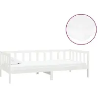 vidaXL Tagesbett mit Matratze 90x200 cm Weiß Kiefer Massivholz