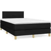 vidaXL Boxspringbett mit Matratze Schwarz 120x200 cm Stoff