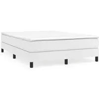 vidaXL Boxspringbett mit Matratze Weiß 140x190 cm Kunstleder