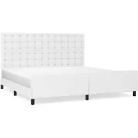 vidaXL Bettgestell mit Kopfteil Weiß 200x200 cm Kunstleder