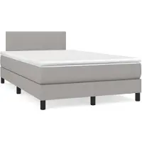vidaXL Boxspringbett mit Matratze Hellgrau 120x200 cm Stoff