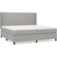 vidaXL Boxspringbett mit Matratze Hellgrau 200x200 cm Stoff