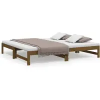 vidaXL Tagesbett Ausziehbar Honigbraun 2x(90x190) cm Massivholz Kiefer