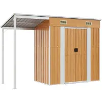 vidaXL Gartenhaus mit Schleppdach Hellbraun 277x107x181 cm Stahl