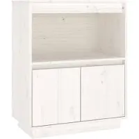 vidaXL Sideboard Weiß 60x34x75 cm Massivholz Kiefer