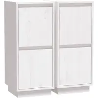 vidaXL Sideboards 2 Stk. Weiß 31,5x34x75 cm Massivholz Kiefer