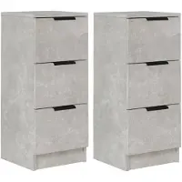vidaXL Sideboards 2 Stk. Betongrau 30x30x70 cm Holzwerkstoff