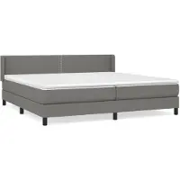 vidaXL Boxspringbett mit Matratze Dunkelgrau 200x200 cm Stoff