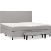 vidaXL Boxspringbett mit Matratze Hellgrau 200x200 cm Stoff
