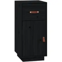 vidaXL Sideboard Schwarz 34x40x75 cm Massivholz Kiefer