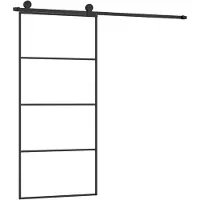vidaXL Schiebetür mit Beschlag 90x205 cm ESG-Glas & Aluminium