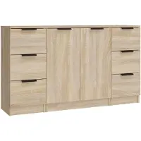 vidaXL Sideboards 3 Stk. Sonoma-Eiche Holzwerkstoff