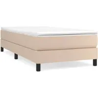 vidaXL Boxspringbett mit Matratze Cappuccino-Braun 80x200cm Kunstleder