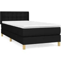 vidaXL Boxspringbett mit Matratze Schwarz 100x200 cm Stoff
