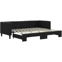 vidaXL Tagesbett Ausziehbar Schwarz 80x200 cm Stoff
