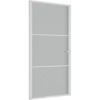 vidaXL Innentür 102,5x201,5 cm Weiß Mattglas und Aluminium