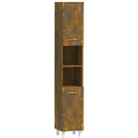 vidaXL Badschrank Räuchereiche 30x30x179 cm Holzwerkstoff