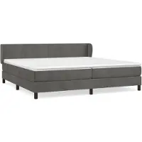 vidaXL Boxspringbett mit Matratze Dunkelgrau 200x200 cm Samt