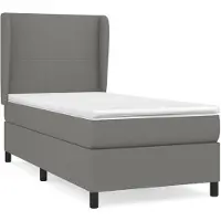 vidaXL Boxspringbett mit Matratze Dunkelgrau 90x200 cm Stoff