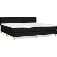 vidaXL Boxspringbett mit Matratze Schwarz 200x200 cm Stoff