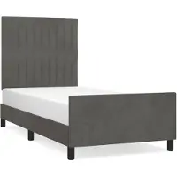 vidaXL Bettgestell ohne Matratze Dunkelgrau 80x200 cm Samt