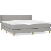 vidaXL Boxspringbett mit Matratze Hellgrau 180x200 cm Stoff