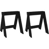 vidaXL Hocker 2 Stk. Schwarz 40x40x45 cm Massivholz Kiefer