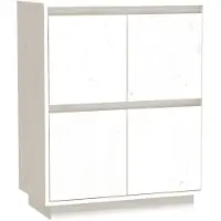 vidaXL Sideboard Weiß 60x34x75 cm Massivholz Kiefer