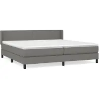 vidaXL Boxspringbett mit Matratze Dunkelgrau 200x200 cm Stoff