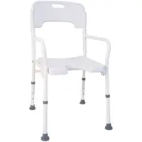 Drive Medical Duschstuhl mit Armlehnen und Hygieneausschnitt DSF 130 faltbar 1 St