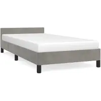 vidaXL Bettgestell ohne Matratze Hellgrau 90x200 cm Samt
