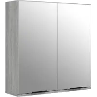 vidaXL Bad-Spiegelschrank Grau Sonoma 64x20x67 cm