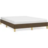 vidaXL Bettgestell ohne Matratze Dunkelbraun 140x200 cm Stoff
