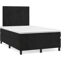 vidaXL Boxspringbett mit Matratze Schwarz 120x200 cm Samt